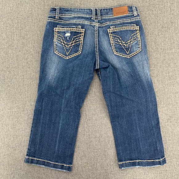 VIGOSS Collection Capri‎ Denim Jeans Distressed 98% Cotton 2% Spandex Size 5 - Picture 10 of 13